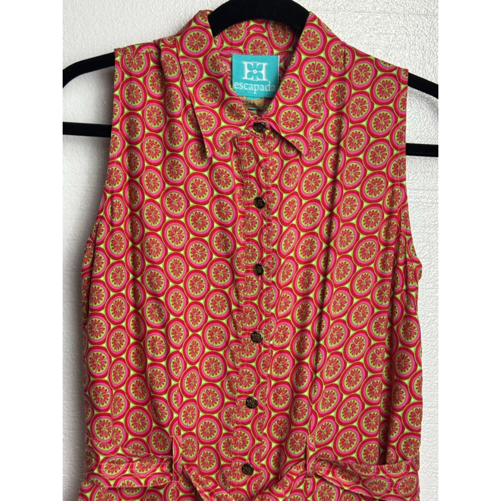 Escapada Pink Green Sleeveless Mini Dress size Medium - Picture 3 of 11